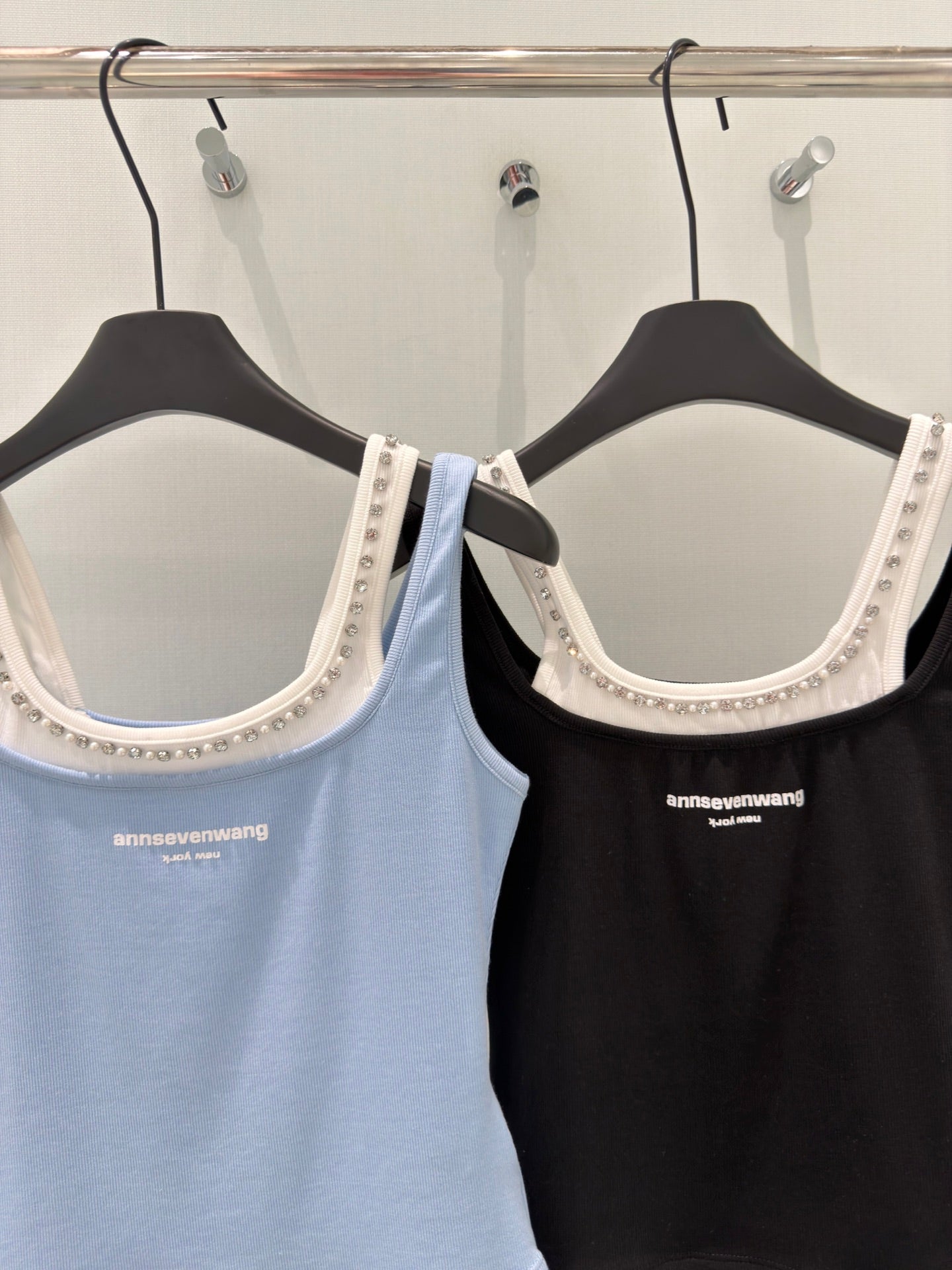Layered square neck ribbed camisole