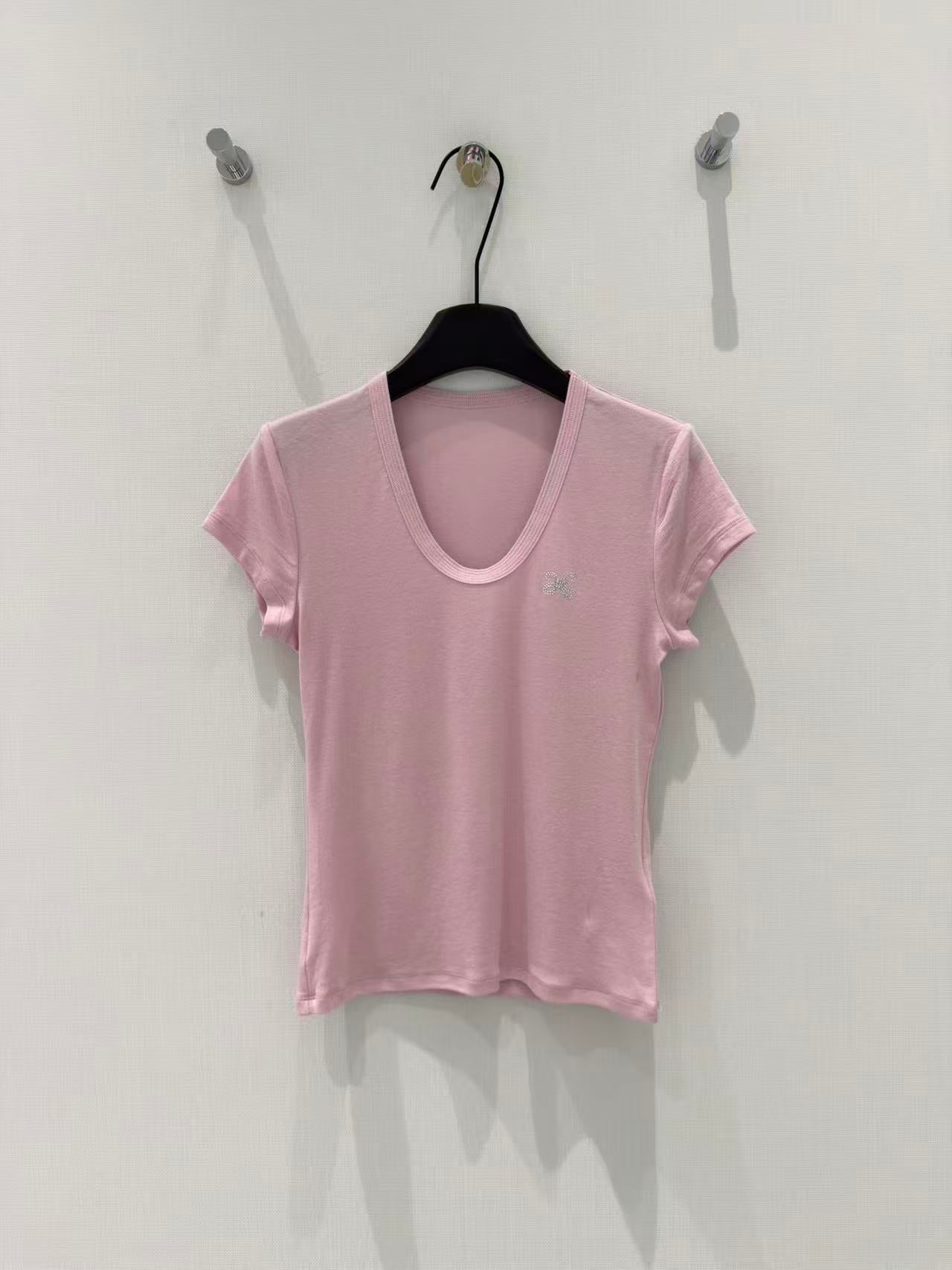 Rhinestone logo crop tee
