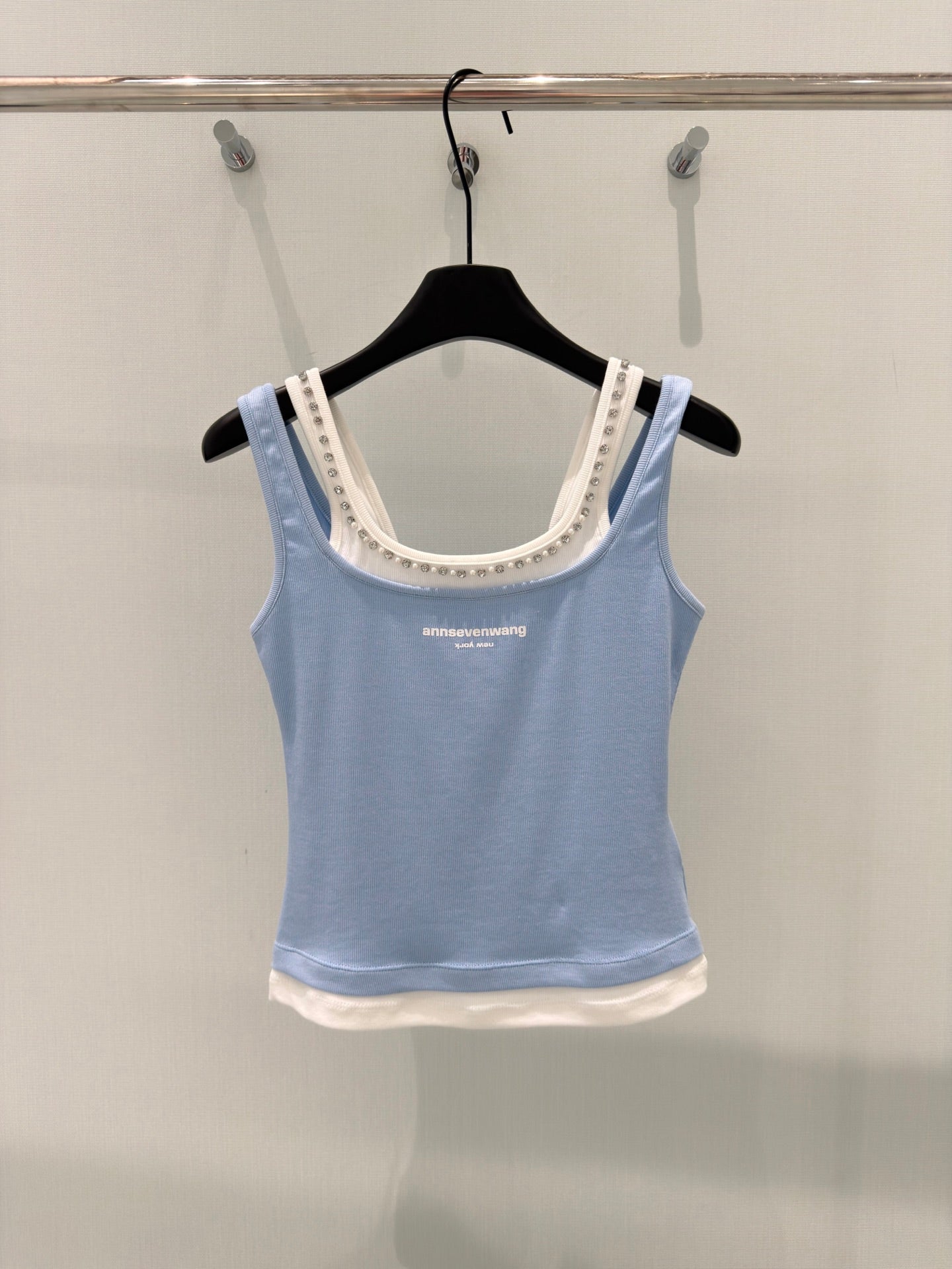 Layered square neck ribbed camisole