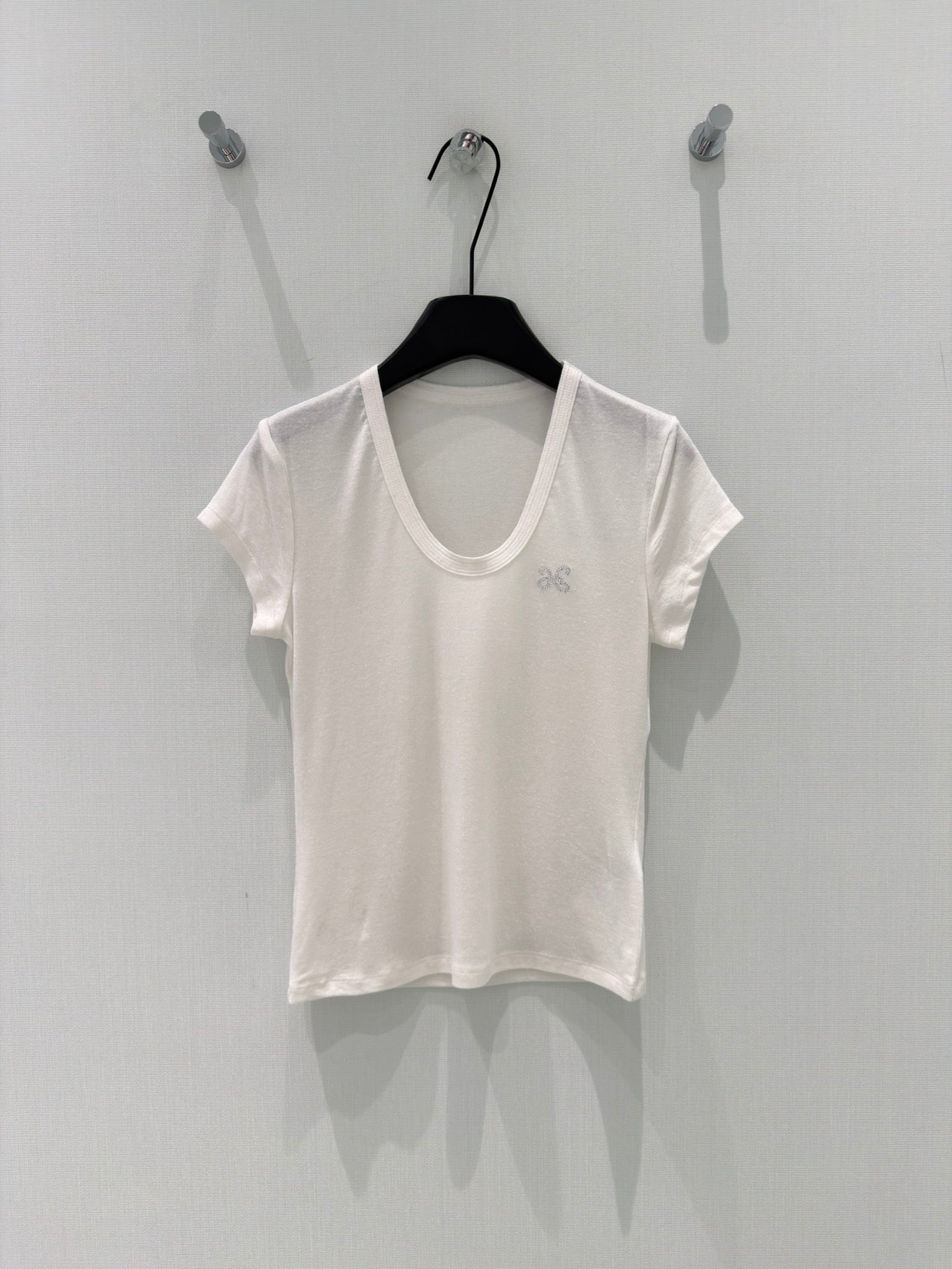 Rhinestone logo crop tee