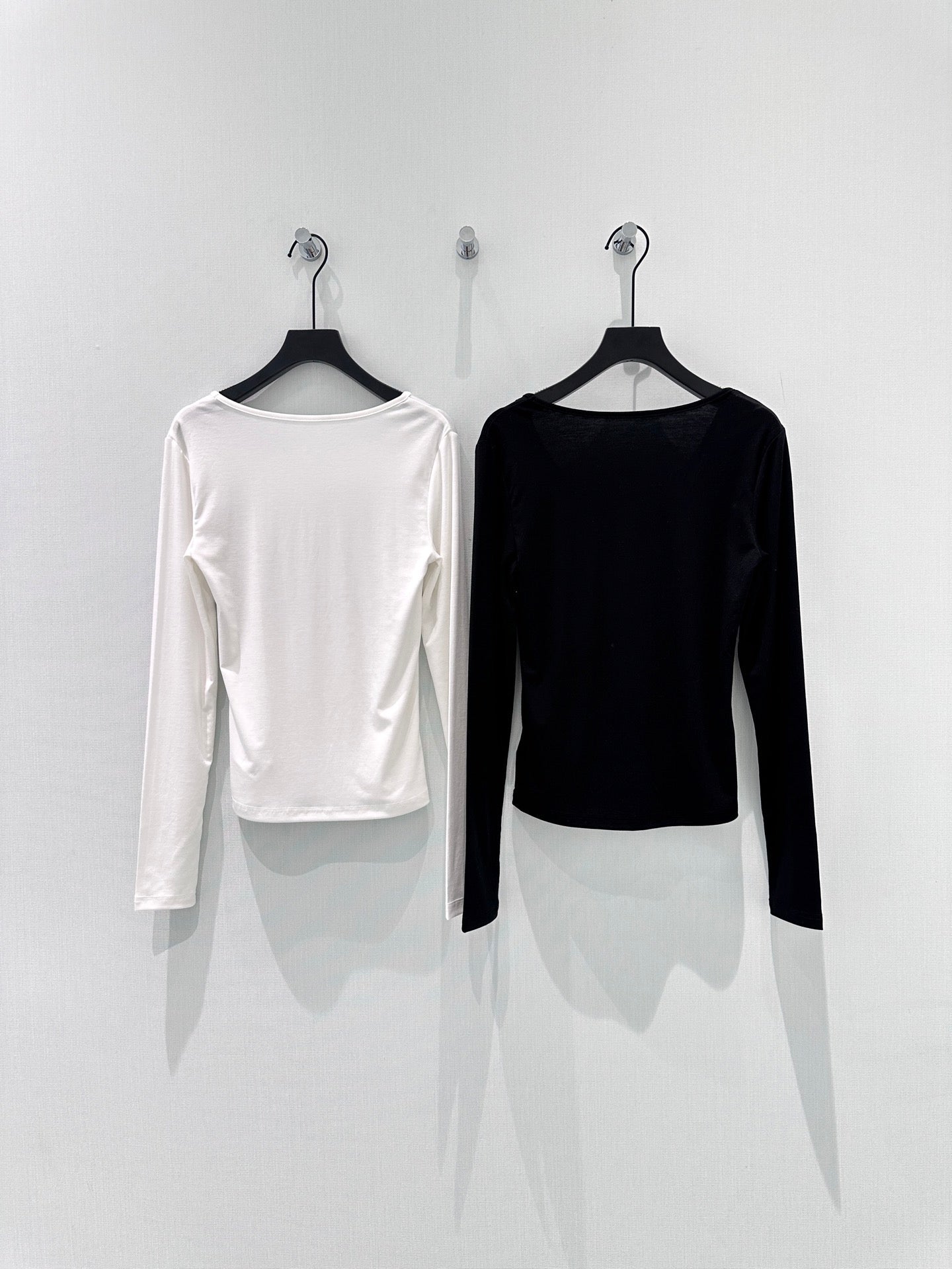 Neck Long Sleeve Slim Fit Top