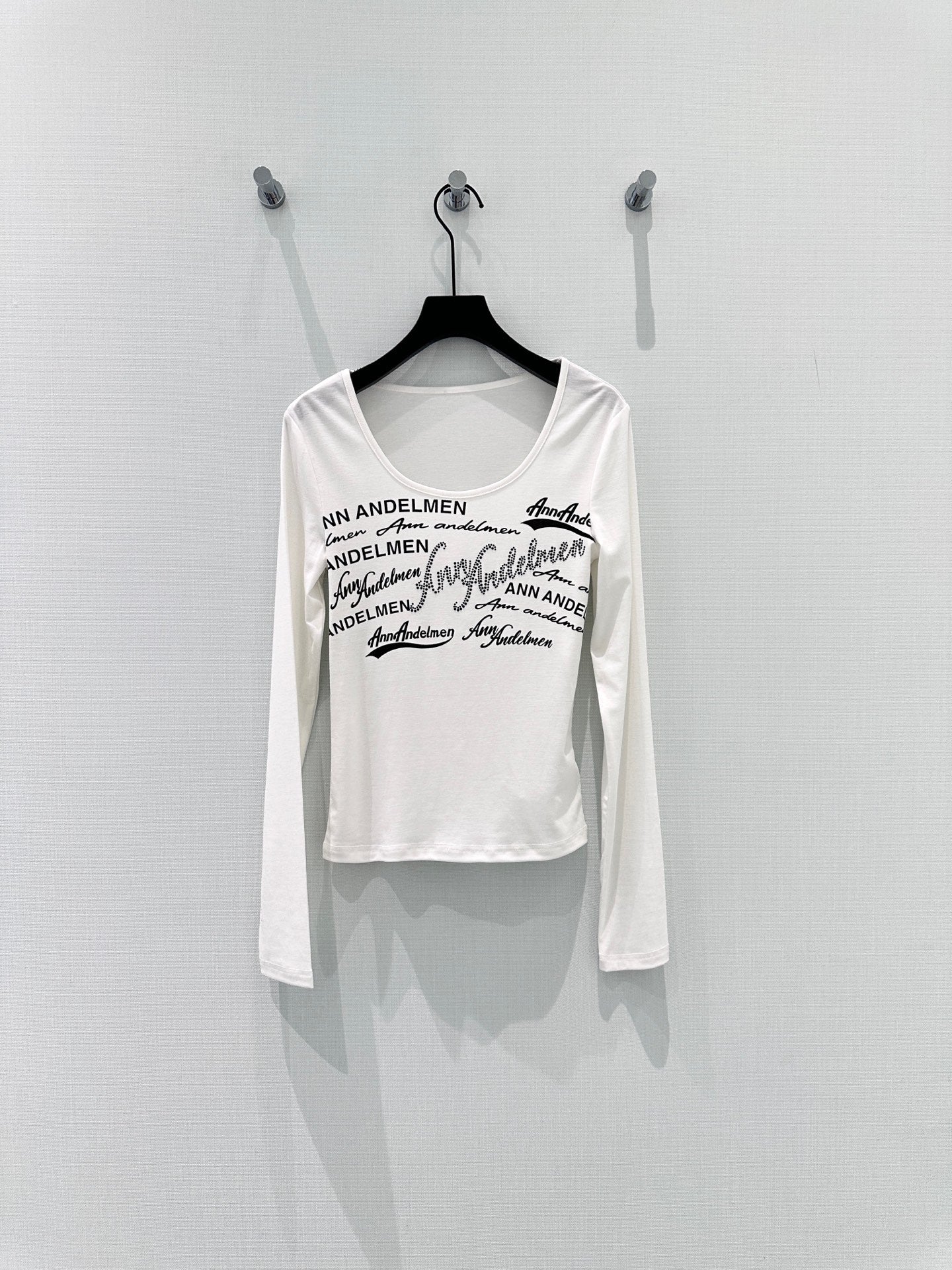 Neck Long Sleeve Slim Fit Top
