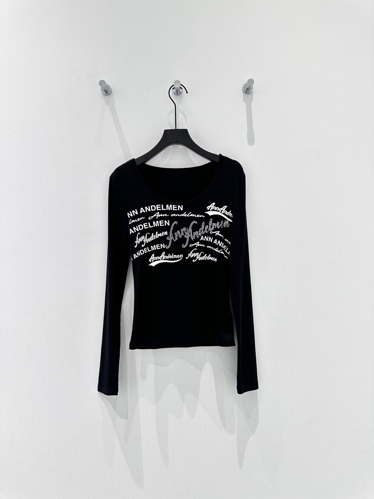 Neck Long Sleeve Slim Fit Top