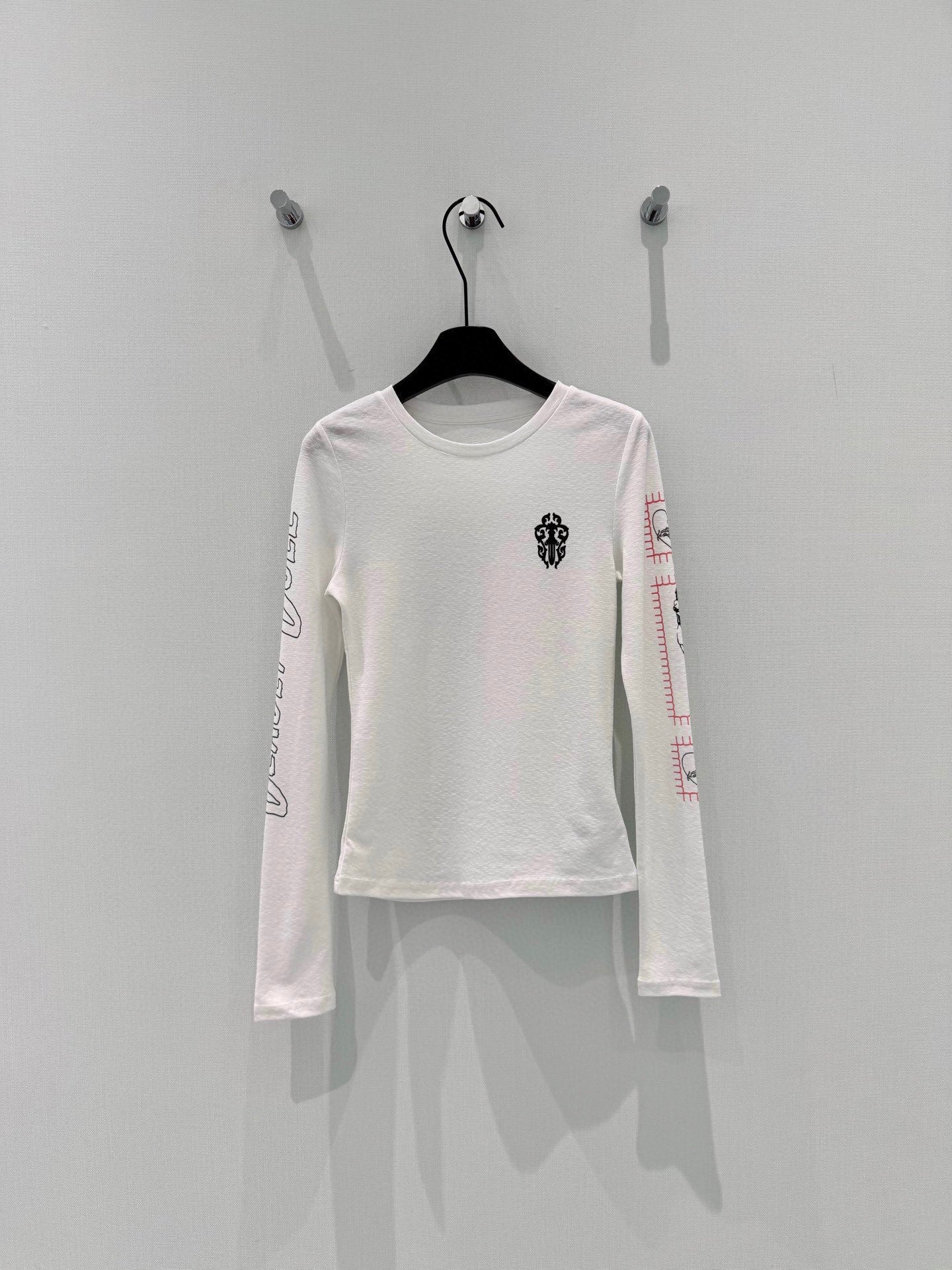 Neck Long Sleeve Slim Fit Top