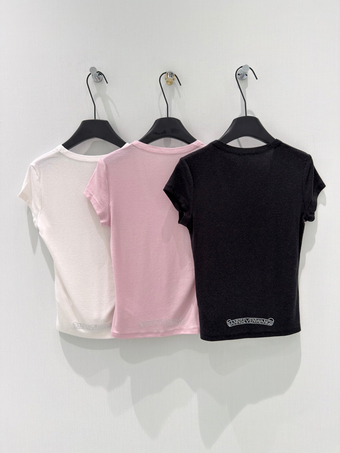Rhinestone logo crop tee