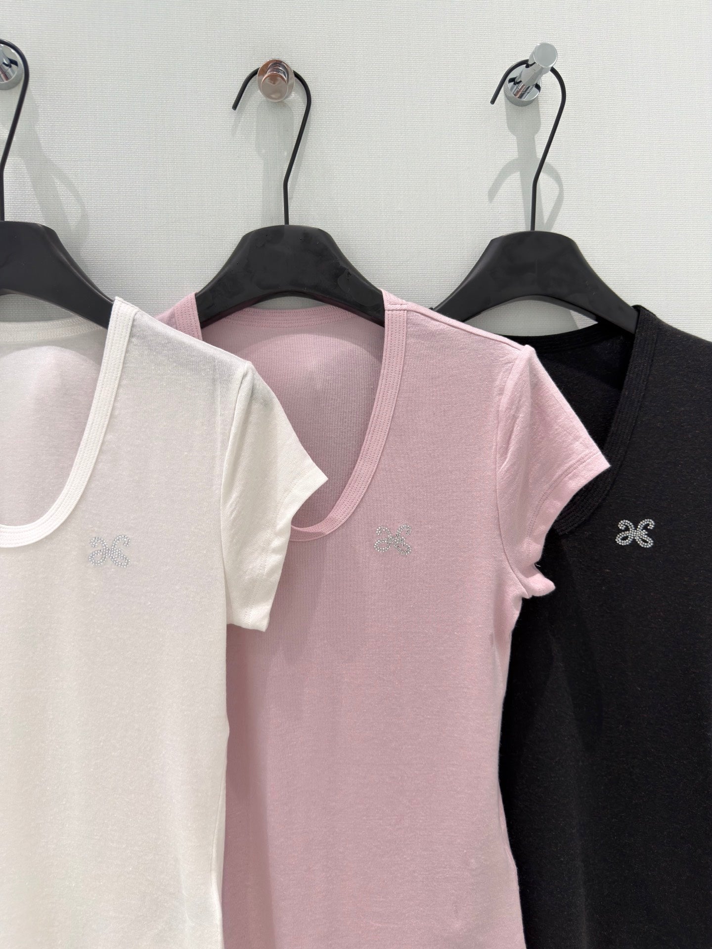 Rhinestone logo crop tee