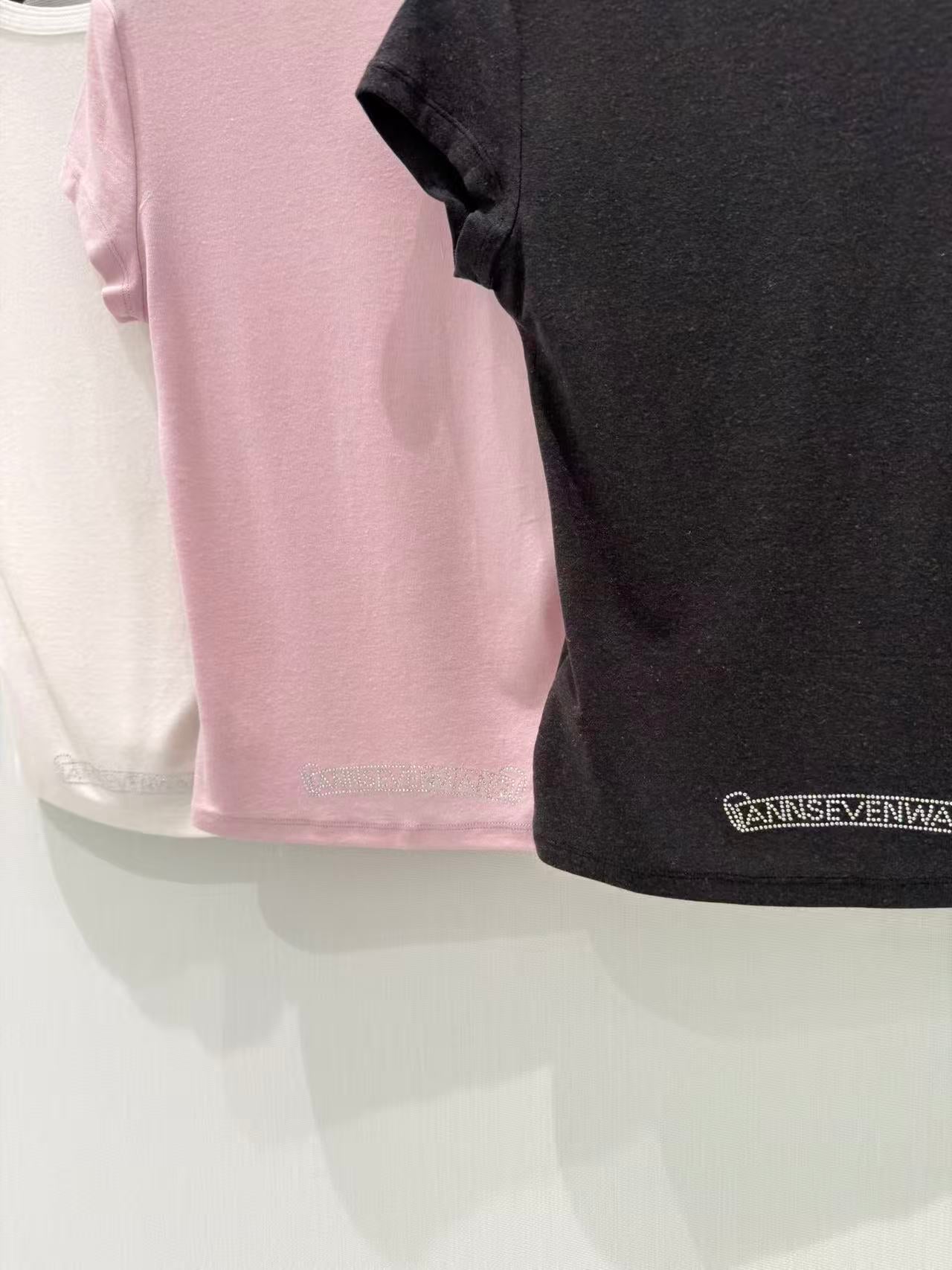 Rhinestone logo crop tee
