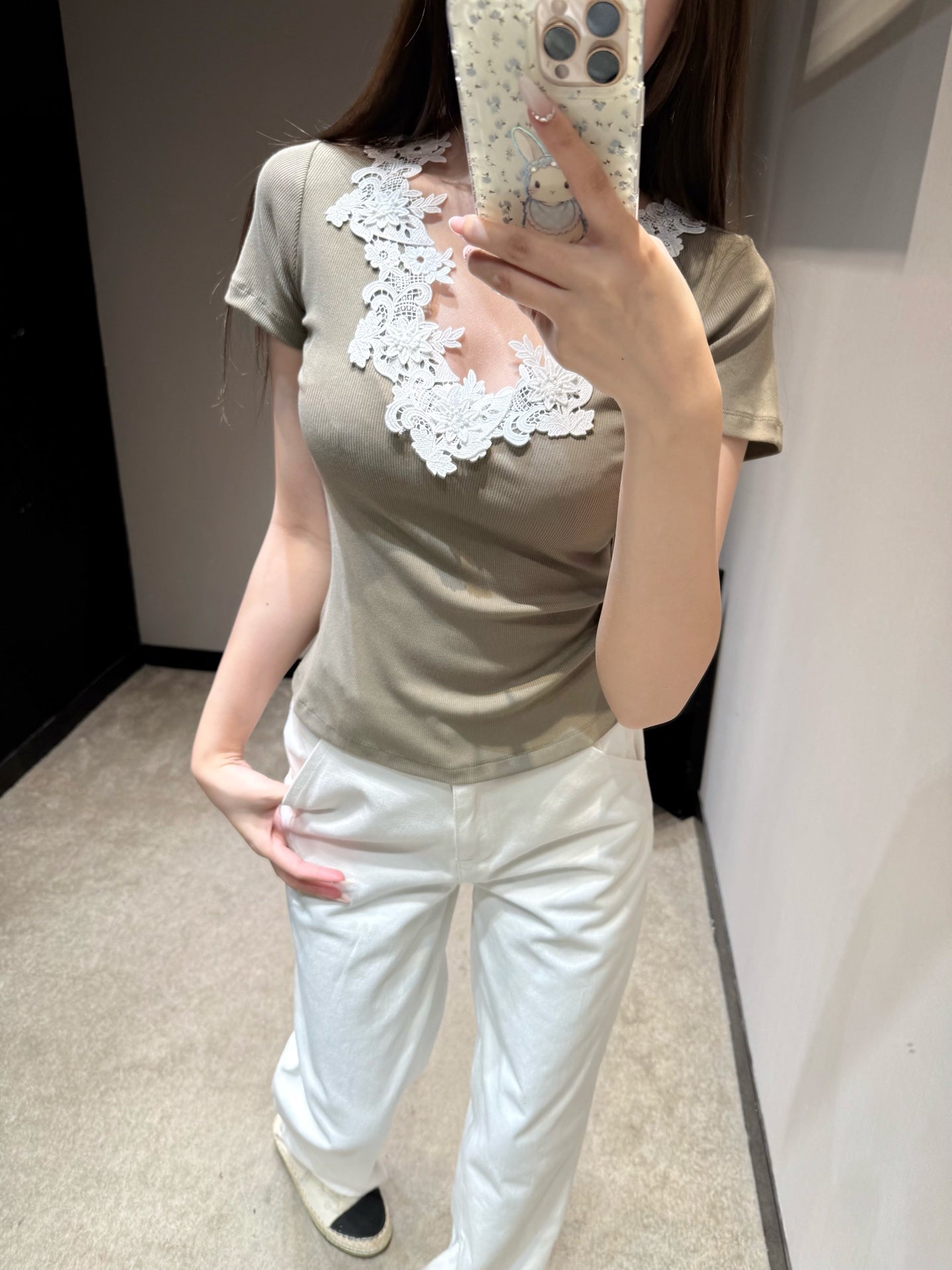 Ribbed Short Sleeve Top